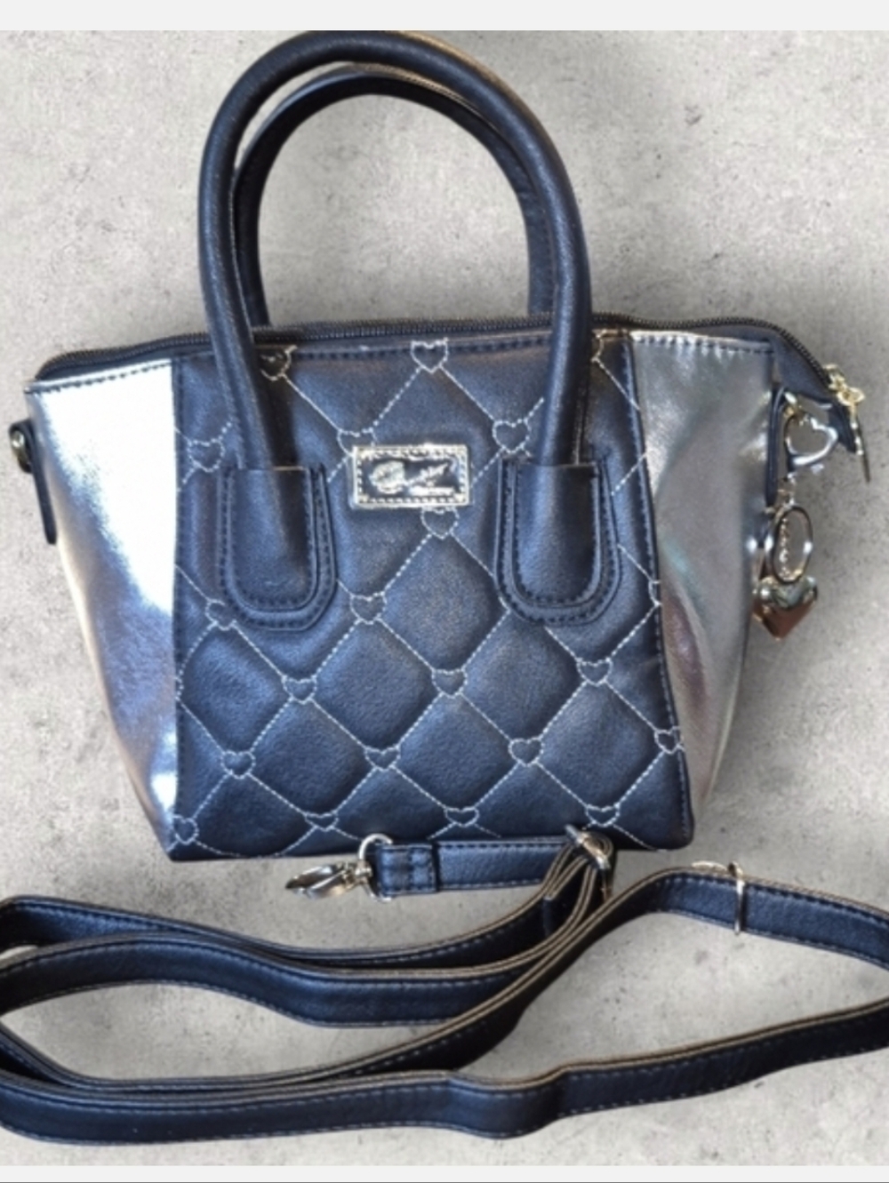 🚨Betsey Johnson "Luv Betsey"  Black and Silver Mini Bag EUC